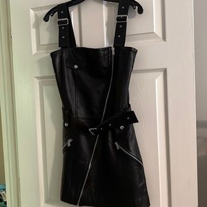 Zara leather Moto mini dress XS/S